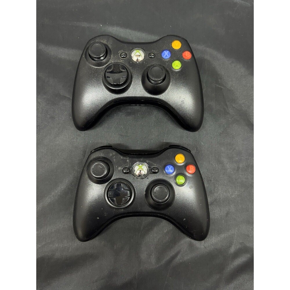 Microsoft Xbox 360 1403 Wireless Controllers Lot of 2 Black FOR PARTS ONLY